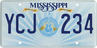 MS license plate YCJ234