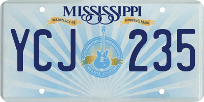 MS license plate YCJ235