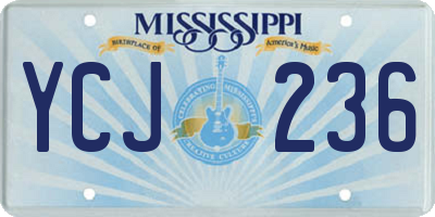 MS license plate YCJ236