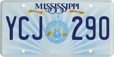 MS license plate YCJ290