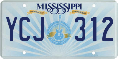 MS license plate YCJ312