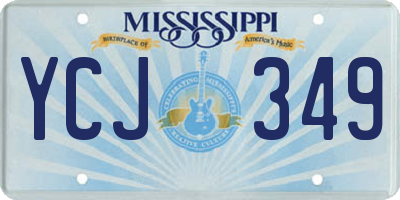 MS license plate YCJ349