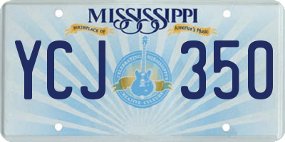 MS license plate YCJ350