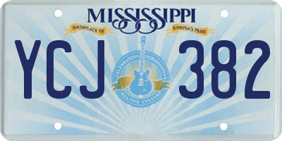MS license plate YCJ382