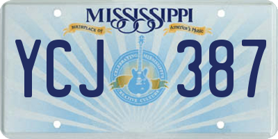 MS license plate YCJ387