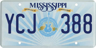 MS license plate YCJ388