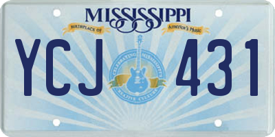MS license plate YCJ431