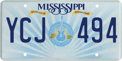 MS license plate YCJ494