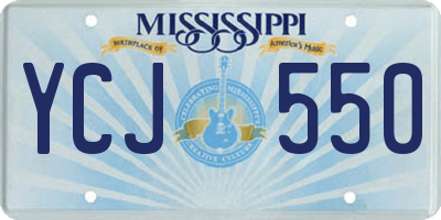 MS license plate YCJ550