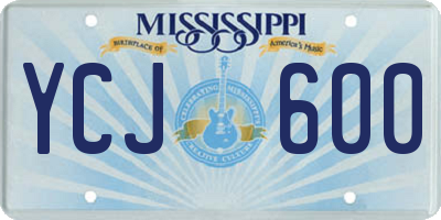 MS license plate YCJ600