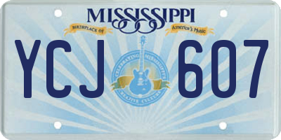 MS license plate YCJ607