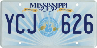 MS license plate YCJ626