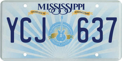 MS license plate YCJ637