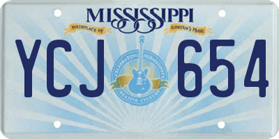 MS license plate YCJ654