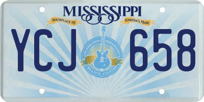 MS license plate YCJ658