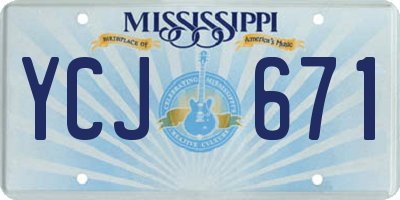 MS license plate YCJ671