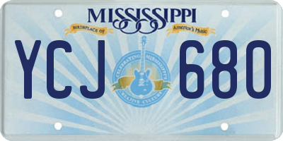 MS license plate YCJ680
