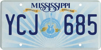 MS license plate YCJ685
