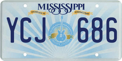 MS license plate YCJ686