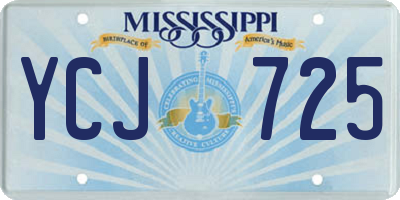 MS license plate YCJ725