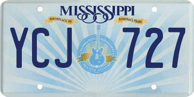 MS license plate YCJ727