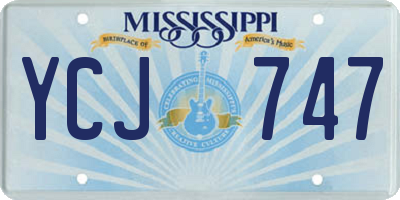 MS license plate YCJ747