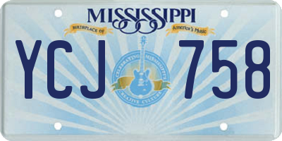 MS license plate YCJ758