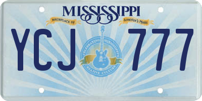 MS license plate YCJ777