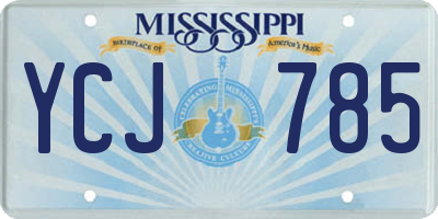 MS license plate YCJ785