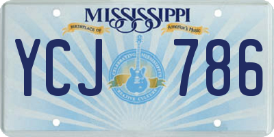 MS license plate YCJ786