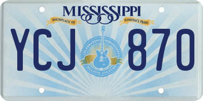 MS license plate YCJ870
