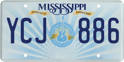 MS license plate YCJ886