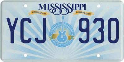 MS license plate YCJ930