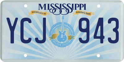 MS license plate YCJ943