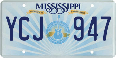MS license plate YCJ947