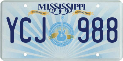 MS license plate YCJ988
