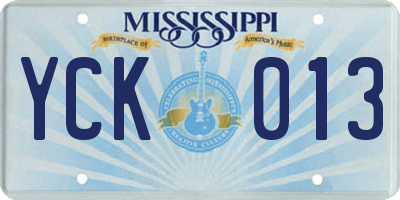 MS license plate YCK013