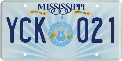 MS license plate YCK021