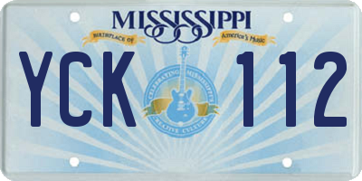 MS license plate YCK112