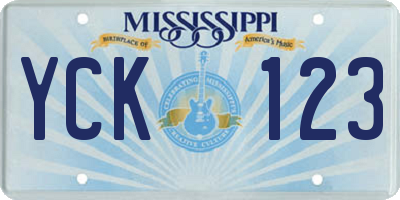 MS license plate YCK123