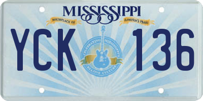 MS license plate YCK136