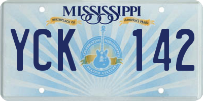 MS license plate YCK142