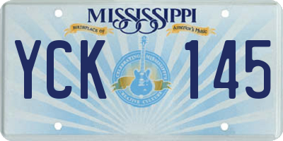 MS license plate YCK145