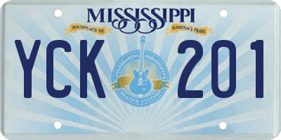 MS license plate YCK201