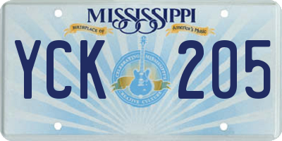 MS license plate YCK205