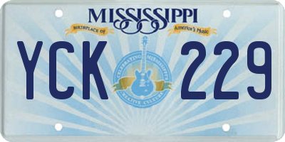 MS license plate YCK229