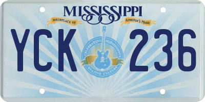 MS license plate YCK236