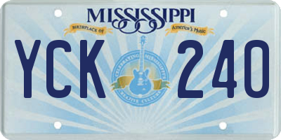 MS license plate YCK240