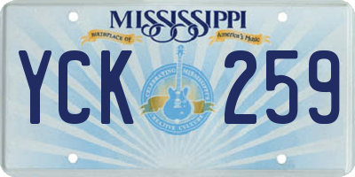 MS license plate YCK259