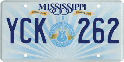 MS license plate YCK262